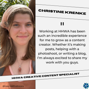 a picture of Christine Krenke and a quote from her